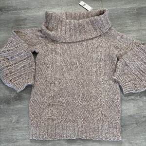 Sleeping On Snow Sweater Womens Size Medium Cowl Neck Eyelet Sleeve NWT